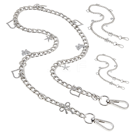 3Pcs Alloy Twisted Chain Bag Strap AJEW-FH00023-1