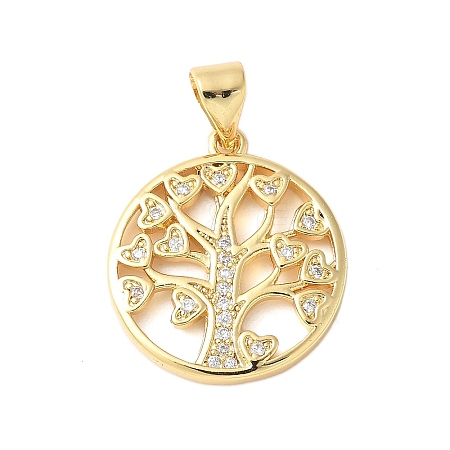Brass Micro Pave Cubic Zirconia Pendants KK-D357-02A-G-1