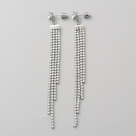 Alloy Dangle Stud Earrings EJEW-WH0017-12P-B-1
