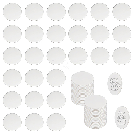 40Pcs Stainless Steel Stamping Blank Tag Cabochons STAS-UN0056-63-1