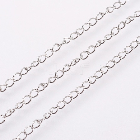 Tarnish Resistant 304 Stainless Steel Curb Chains CHS-F003-17P-A-1