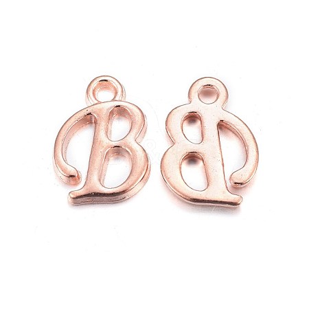 Rose Gold Plated Alloy Letter Pendants X-PALLOY-J718-01RG-B-1