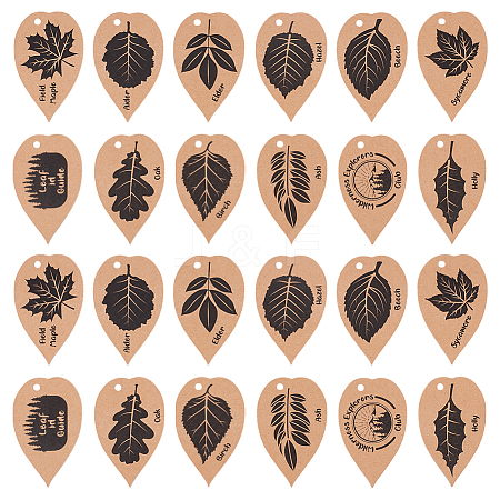 24Pcs 12 Styles Kraft Paper Plant Identification Cards DIY-WH0699-34-1