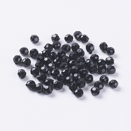 Opaque Acrylic Beads PAB6mmY-1-1