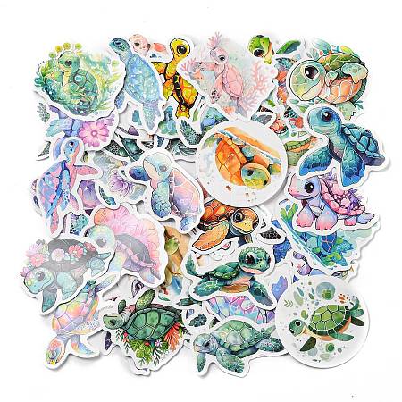 50 Sheets Paper Sea Turtle Stickers STIC-Q002-10-1