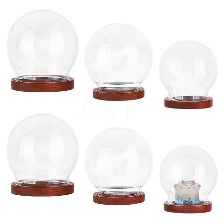   6 Sets 3 Style Iridescent Glass Dome Cover DJEW-PH0001-26B-1