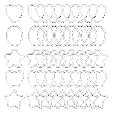 CHGCRAFT 50Pcs 5 Style Iron Keychain Clasps FIND-CA0003-95-1