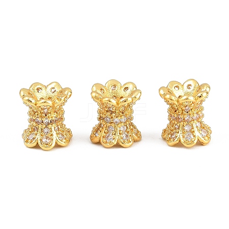 Brass Micro Pave Clear Cubic Zirconia Beads CU-CBA6A75-11G-1