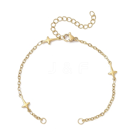 304 Stainless Steel Cross Link Bracelets Making AJEW-JB01382-02-1