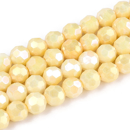 Anti-Tarnish Electroplate Glass Beads Strands EGLA-T021-6mm-15-08-1