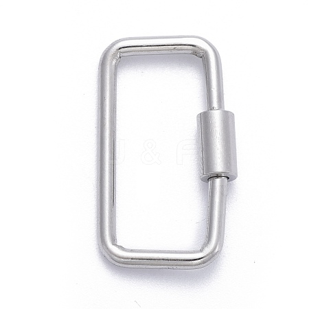 Non-Tarnish 304 Stainless Steel Screw Carabiner Lock Charms STAS-K213-11P-1