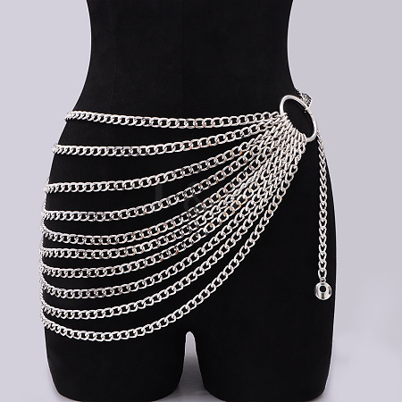 Alloy Cuban Link Chain Multi Layer Waist Chains WG8B3D2-02-1
