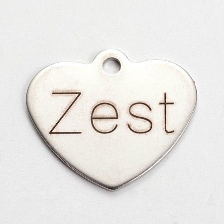 Non-Tarnish 201 Stainless Steel Heart Pendants STAS-L165-C18-1