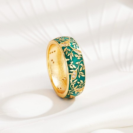 Brass Micro Pave Cubic Zirconia Finger Rings FS-WGFDCA6-09-1