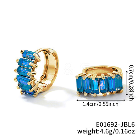 Brass Rectangle Hoop Earrings NZ4361-20-1