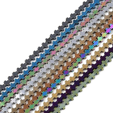 Electroplated Synthetic Non-magnetic Hematite Beads Strands G-J211-AM-01-1