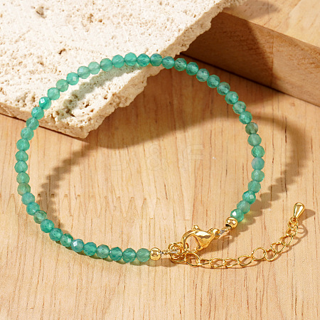 Natural Green Aventurine Beaded Bracelets for Women UZ0240-1