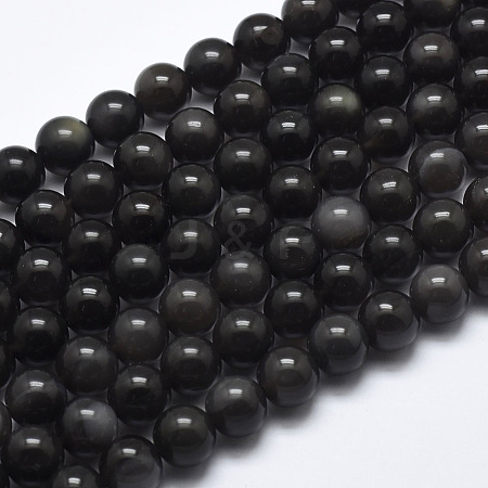 Natural Ice Obsidian Beads Strands G-A171-16-10mm-1