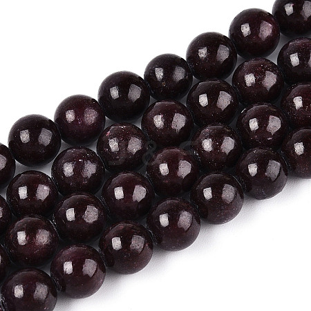 Dyed Natural Mashan Jade Round Beads Strands G-T139-8mm-67I-1