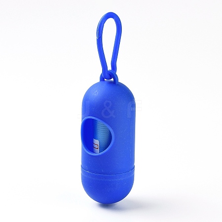 Plastic Pill Shape Pet Poop Waste Bags Holder AJEW-Z002-A10-1