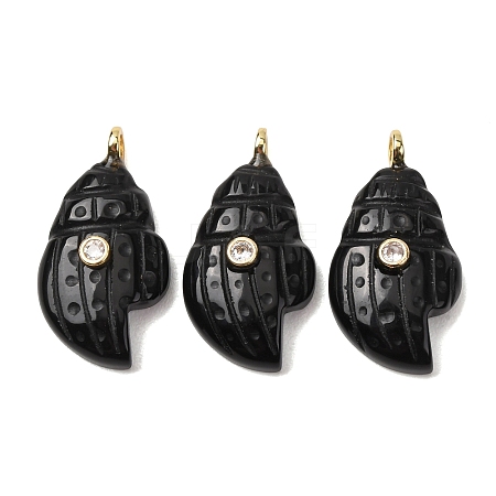 Natural Obsidian Carved Pendants G-H357-05G-03-1