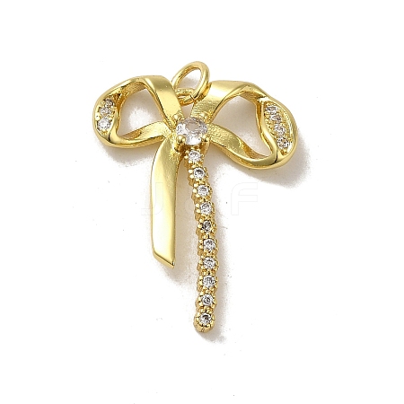 Rack Plating Brass Micro Pave Cubic Zirconia Pendants KK-H473-08F-G-1