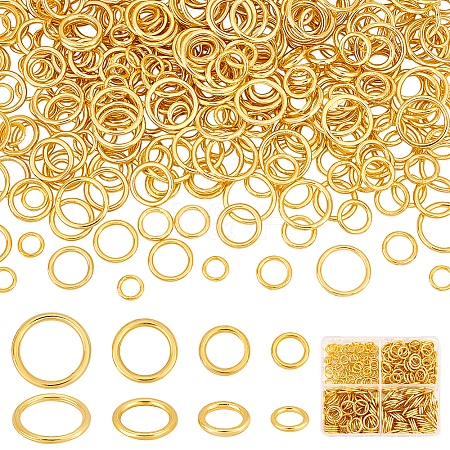 360Pcs 4 Styles Alloy Soldered Closed Jump Rings KK-PH0010-13G-1
