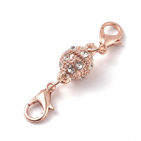 Alloy Rhinestone Magnetic Clasps ALRI-TAC0001-01RG-1