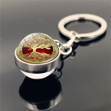 Glass Double-sided Ball Keychain PW-WG8BA2D-12-1