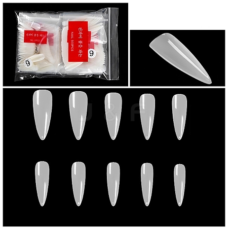 Plastic Seamless Stiletto Shape False Nail Tips MRMJ-T065-08-6A-1