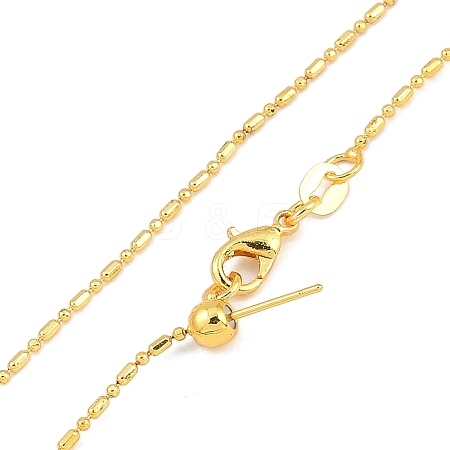 1mm Rack Plating Brass Column Link Chain Adjustable Slider Necklaces for Women Men MAK-L044-54G-1