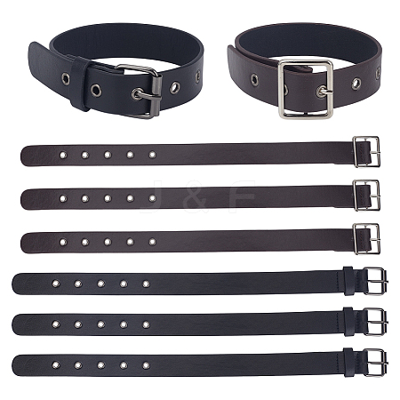 8Pcs 2 Style PU Leather Zinc Alloy Buckles AJEW-NB0006-92A-1