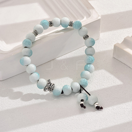 Cute Ceramic Bead Bracelet with Adjustable Colorful Beads for Women YE1843-3-1