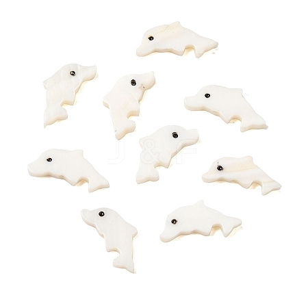 Natural Freshwater Shell Dolphin Beads SHEL-M021-07-1