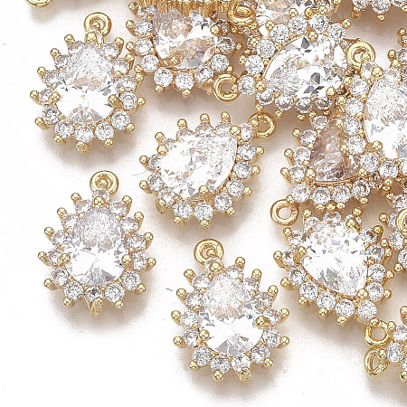 Brass Micro Pave Cubic Zirconia Pendants X-KK-S354-069-NF-1