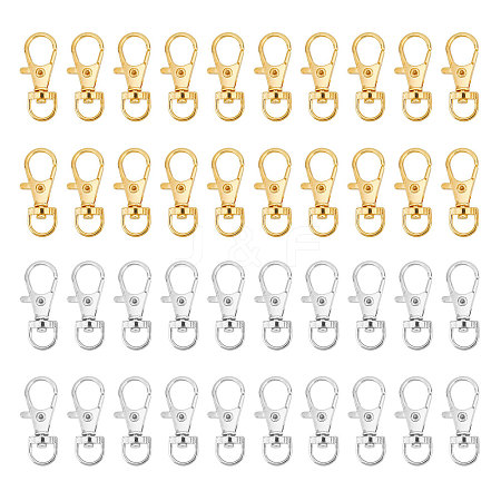 CHGCRAFT 40Pcs 2 Colors Alloy Swivel Lobster Claw Clasps PALLOY-CA0002-23-1-1