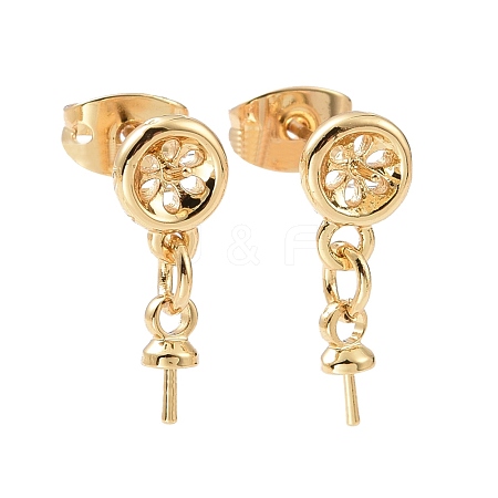 Brass Stud Earring Findings KK-G420-20B-G-1