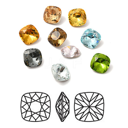 Faceted K9 Glass Rhinestone Cabochons GGLA-R402-05B-1