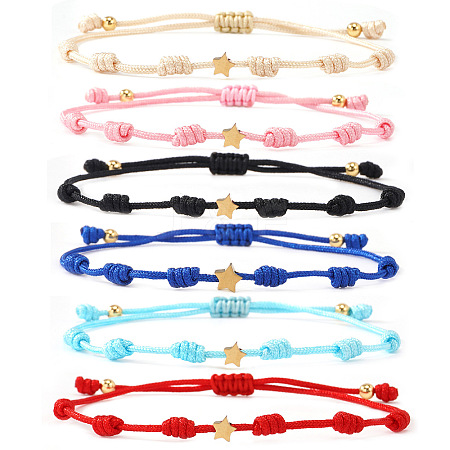 Multicolor braided star bracelet unisex stylish accessory versatile jewelry trendy design QF7407-1-1