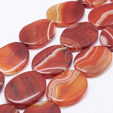 Natural Stripe Agate Beads Strands G-K214-02D-1