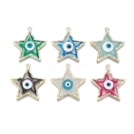 Alloy Enamel Pendants ENAM-F143-07-G-1