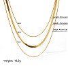 Fashion 304 Stainless Steel 3 Layered Snake Chain Necklaces for Women GS2900-1-5