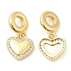 Brass with Cubic Zirconia Pendants KK-K343-07G-1