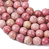 Faceted Natural Rhodonite Round Bead Strands G-M289-02-6mm-5