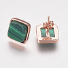 Synthetic Malachite Stud Earrings X-EJEW-F139-A01-2