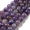 Faceted Natural Dragon Veins Agate Beads Strands X-G-F447-12mm-L04-2