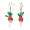 304 Stainless Steel Glass Seed Beads Carrot Dangle Earrings EJEW-MZ00579-02-3