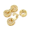 Rack Plating Brass Micro Pave Clear Cubic Zirconia Fold Over Clasps KK-Q814-02G-2
