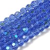 Electroplate Transparent Glass Beads Strands EGLA-A035-T6mm-L14-1