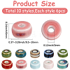 60Pcs 10 Colors Glazed Porcelain Beads PORC-PA0001-26-2